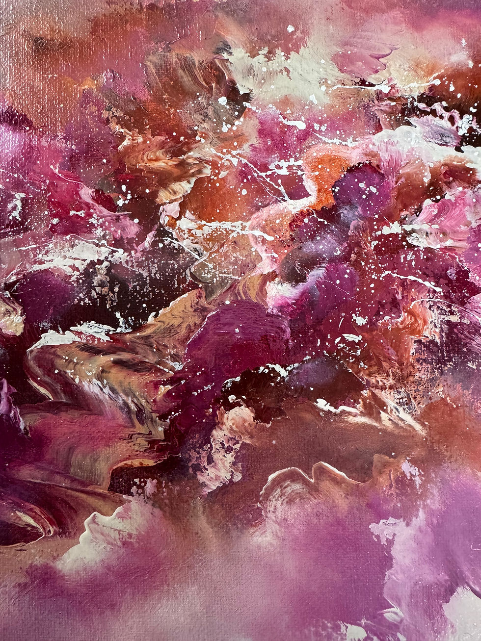 Thumbnail: Close up detail of pink abstract painting