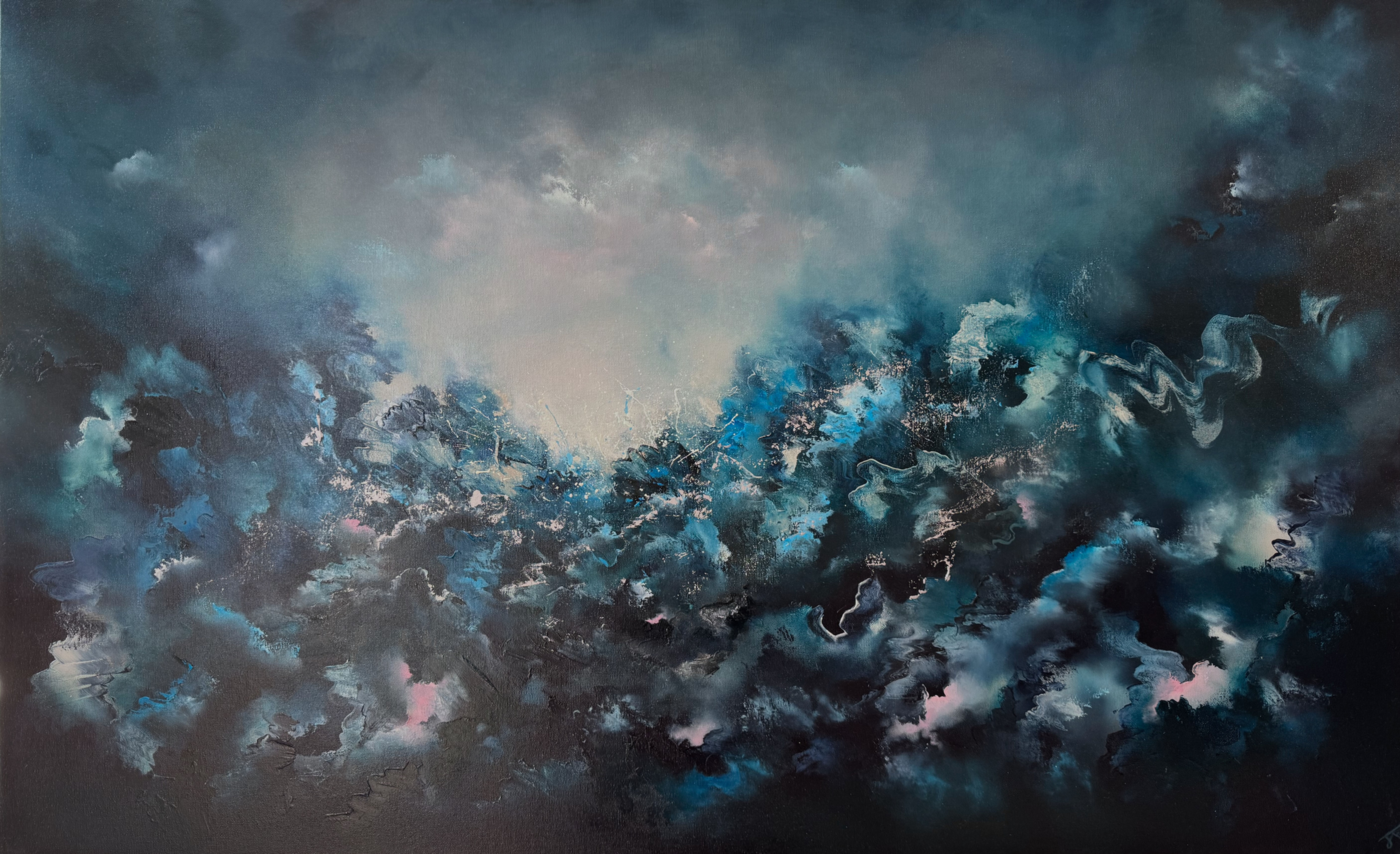 Memories of Distant Waters / Blue Abstract Art / Full Image / Jaimie Volkaerts
