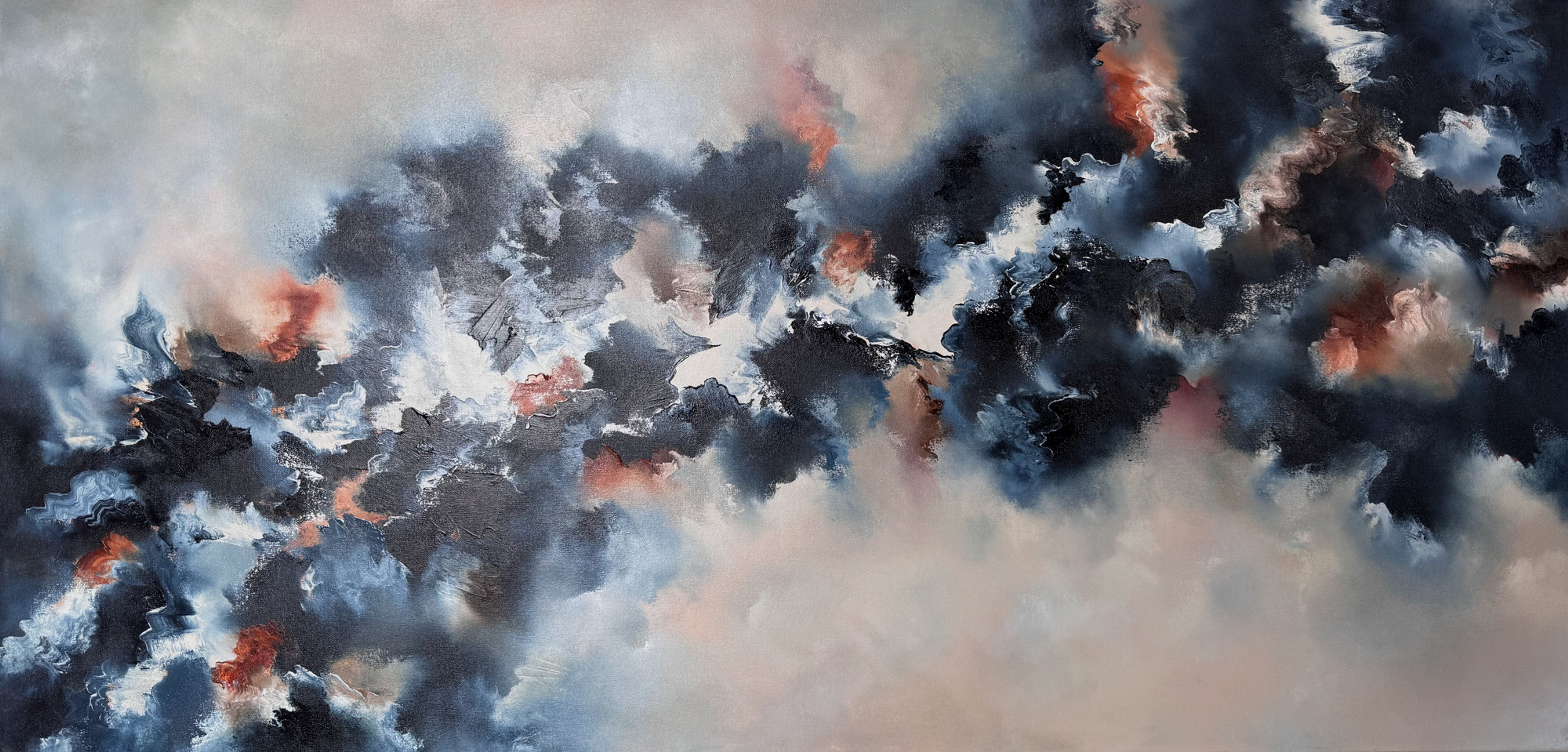 When The Clouds Break / Blue Abstract Art