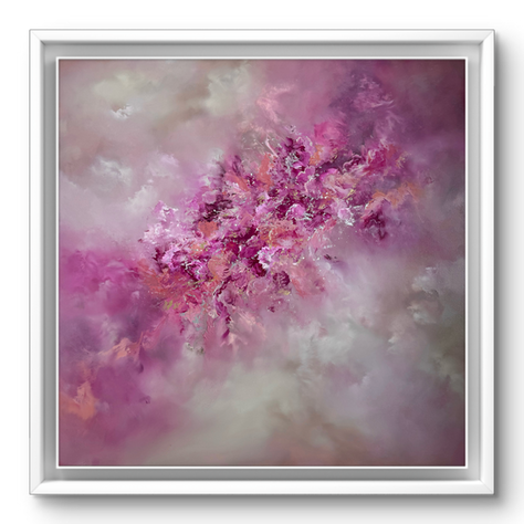 Abstract pink artwork created by Jaimie Volkaerts Art and currently displayed at The Courtyard Fine Art Lounge in Lichfield