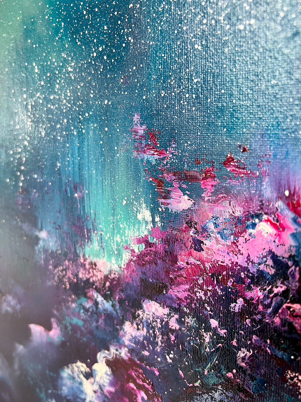 Thumbnail: Light Years Away vibrant original artwork close up detail
