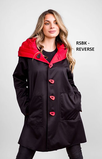 UBU RED TO BLACK RAIN COAT