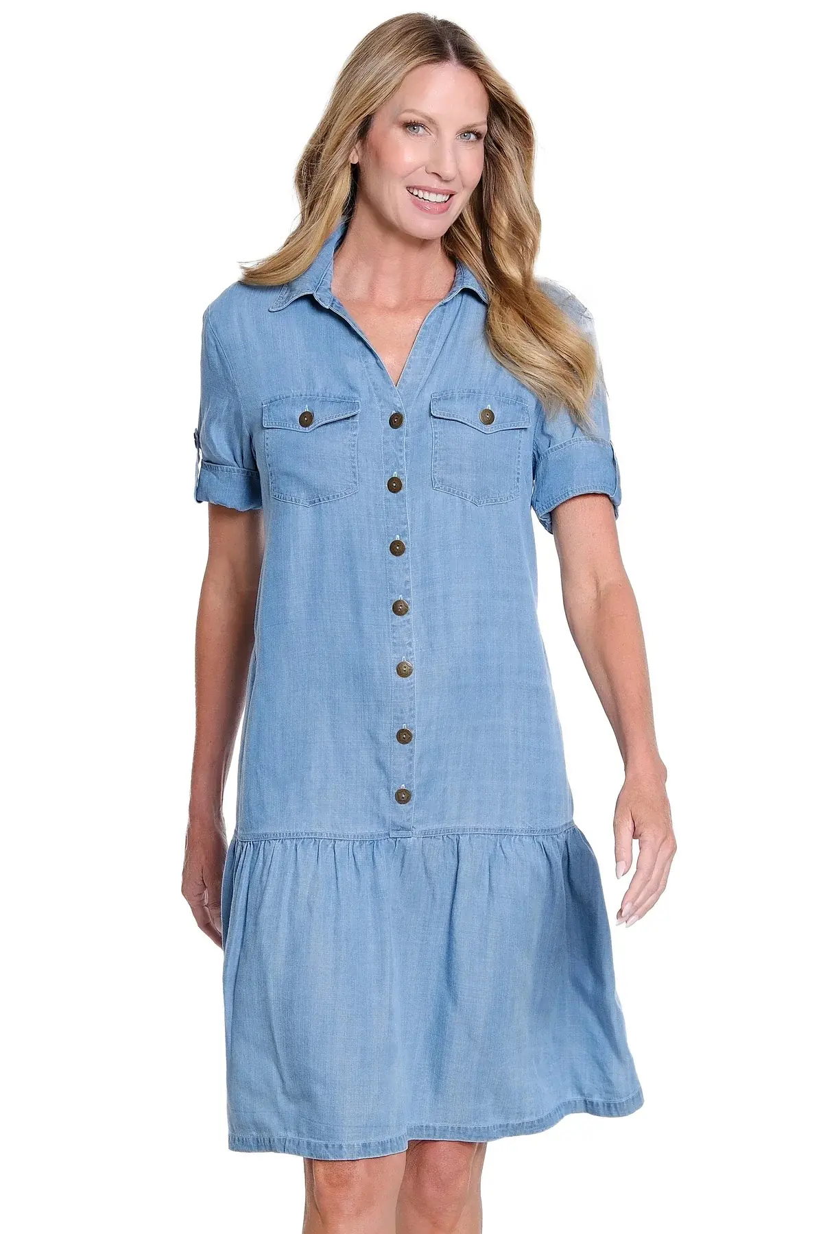 MULTIPLES SOFT DENIM DRESS