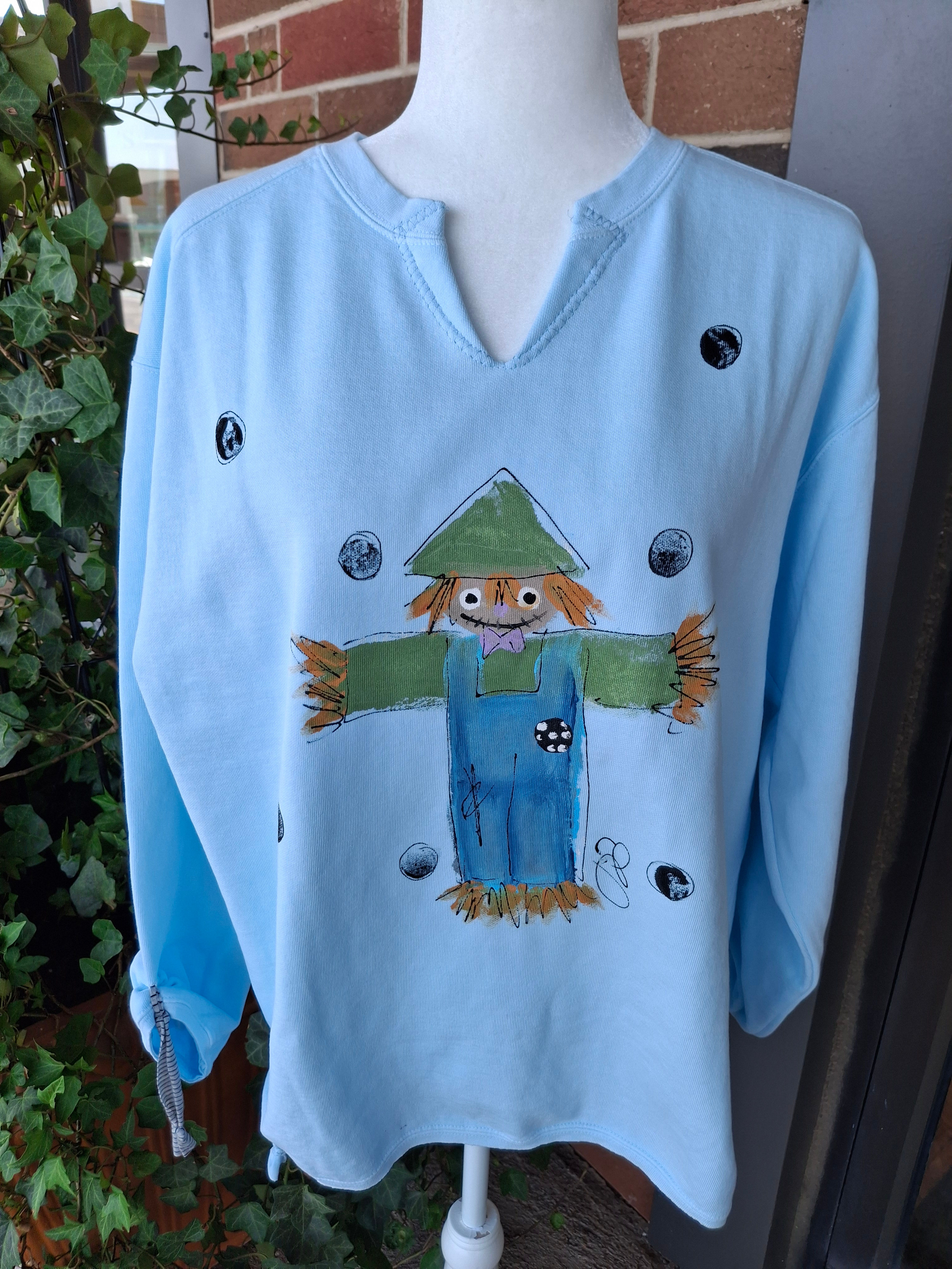 KUNKY'S HAND PAINTED SCARECROW SWEAT SHIRT