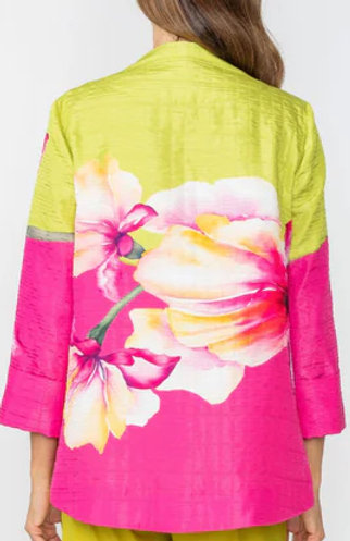 HOT PINK AND GREEN I C COLLECTION JACKET