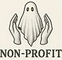 Ghost with hands on either side with Non-Profit underneath