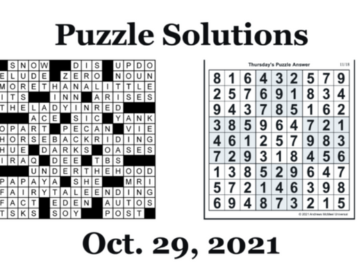 Puzzle solutions, Oct. 29, 2021