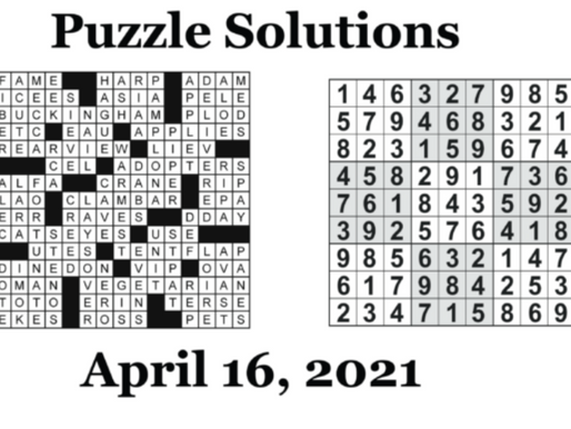 Puzzle Solutions: April, 9 2021