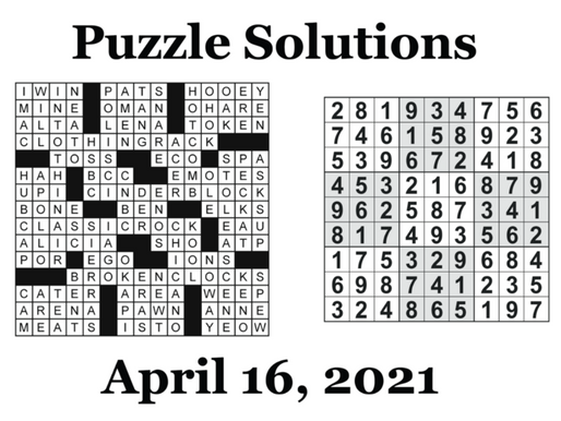Puzzle solutions: April 16, 2021