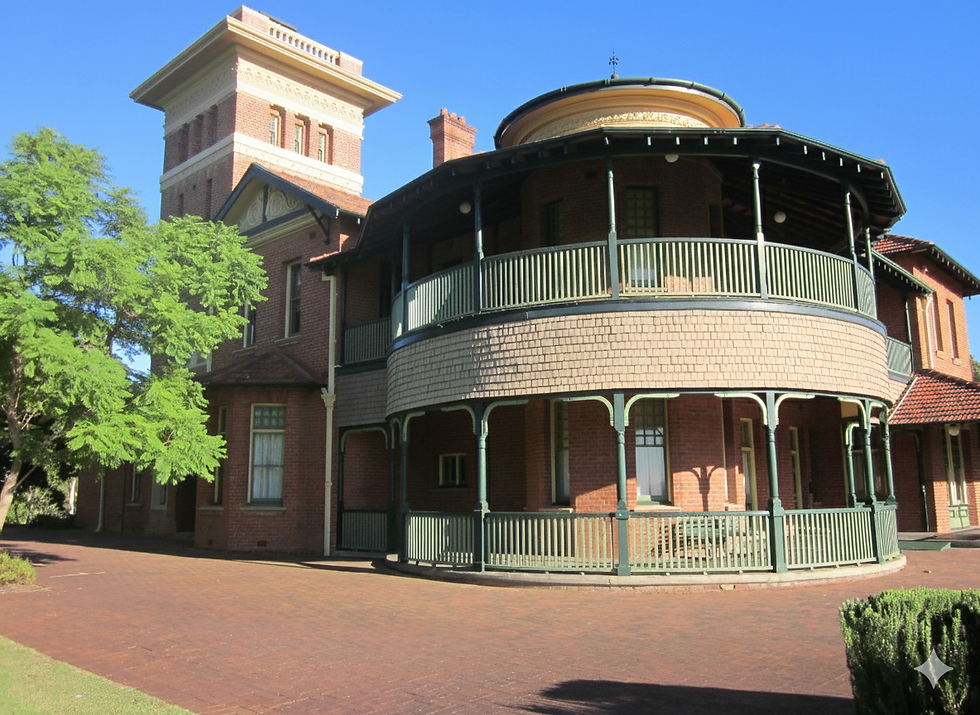 Perth Observatory began operations in 1896 with William Ernest Cooke as its first government astronomer. It was situated on Mt Eliza that overlooks the city of Perth. In the 1960s it was demolished and the observatory transferred to Bickley, about 25 km east of Perth. The residence of the government astronomer remains, as shown. Photo Nick Lomb