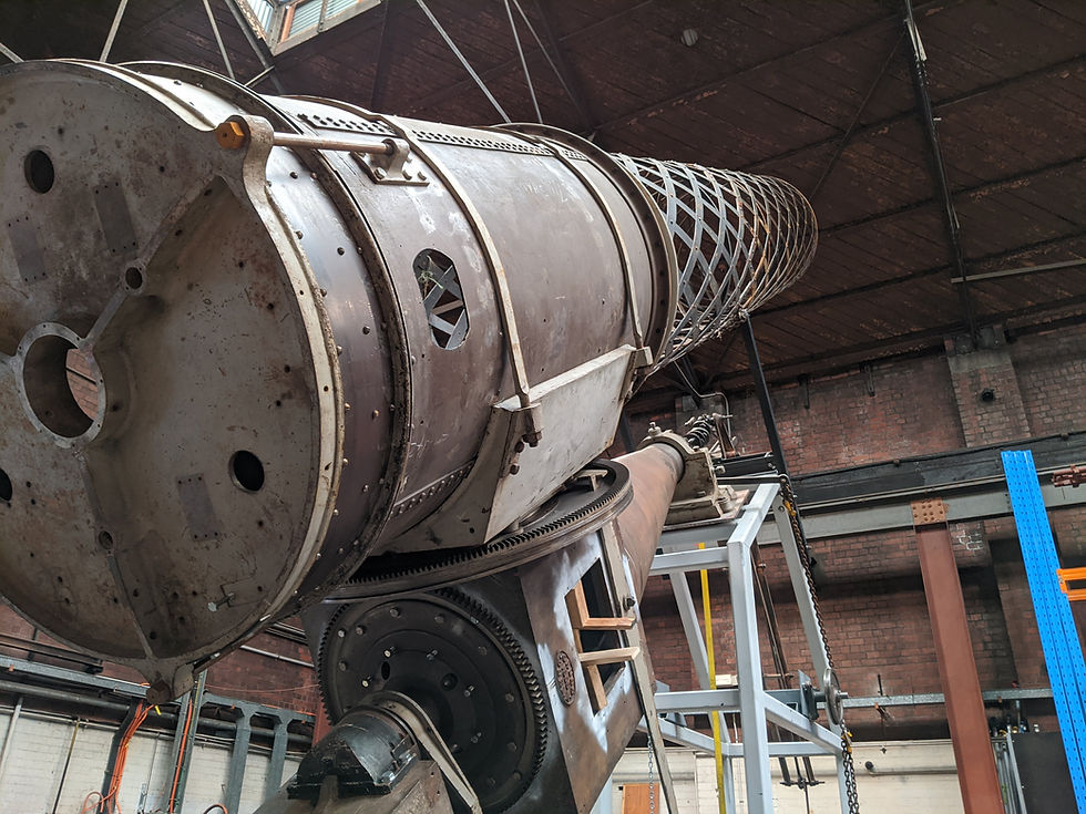 In 2008, the burnt-out parts of the Great Melbourne Telescope were brought back to Melbourne. There the Museum of Victoria and a dedicated team of volunteers from the Astronomical Society of Victoria are working to restore the telescope. The restoration project is continuing, but the now reassembled telescope can be seen at Scienceworks, Melbourne. Photo Nick Lomb