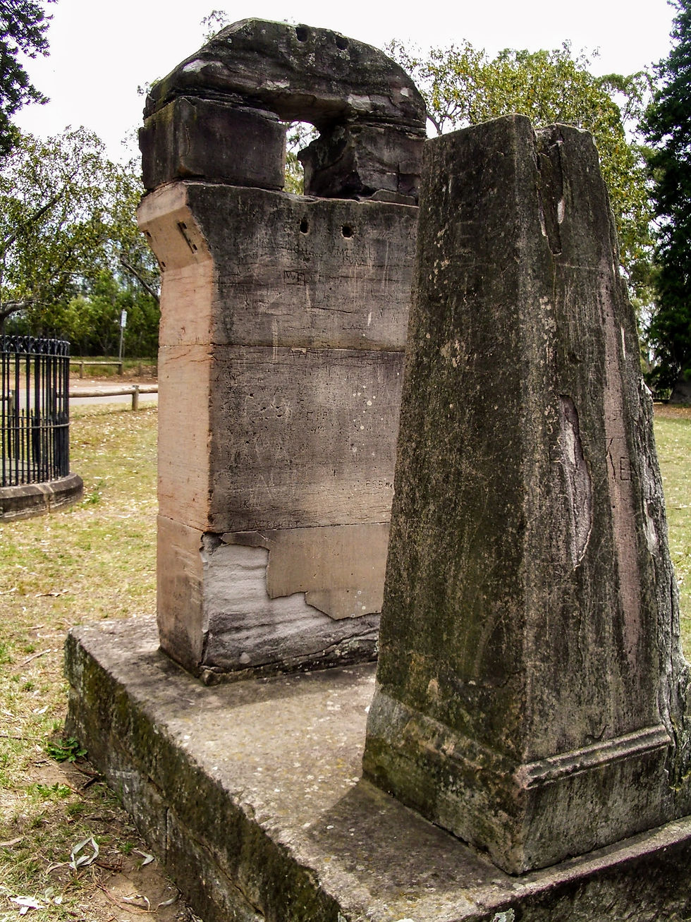 Sir Thomas Brisbane, then governor of NSW, established Parramatta Observatory in 1821. Initially, its astronomers observed star positions with a transit telescope that provided right ascensions and a mural circle that provided star declinations. A transit circle, an instrument that combined the functions of the earlier instruments, arrived in 1835. Made by Thomas Jones of London, it was placed asymmetrically between two piers. These piers, as shown, are the only extant remains of Parramatta Observatory. Photo Nick Lomb