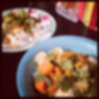 Green curry with veggies and rice