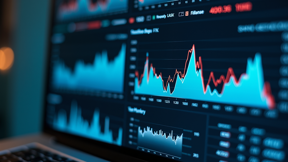 Eye-level view of a digital dashboard showing product metrics