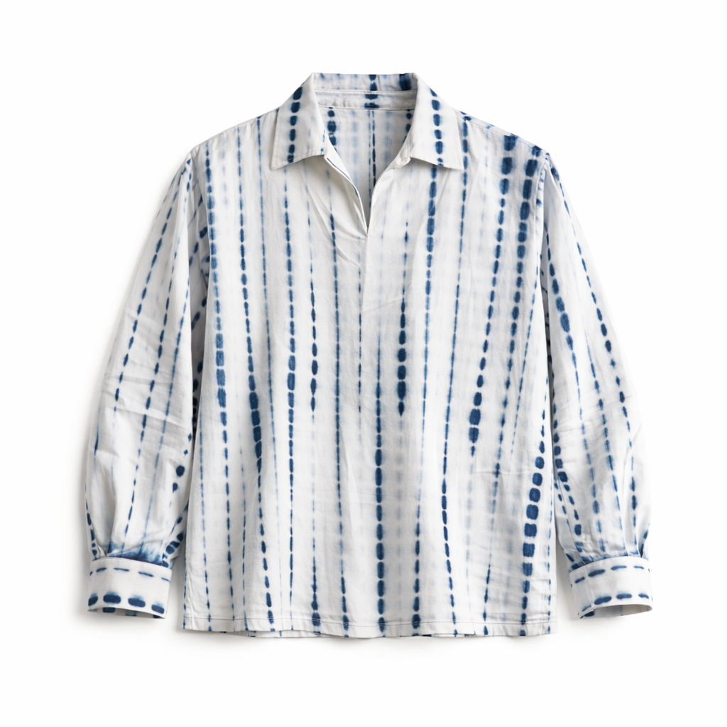 CHEMISE DEMPÉ INDIGO VERTICAL