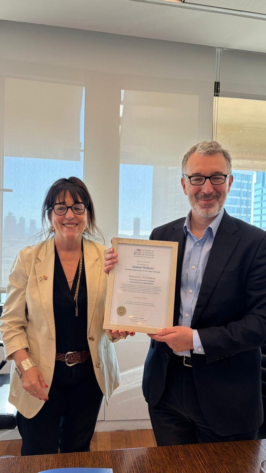 British Ambassador honoured as Honorary President of the IBCC