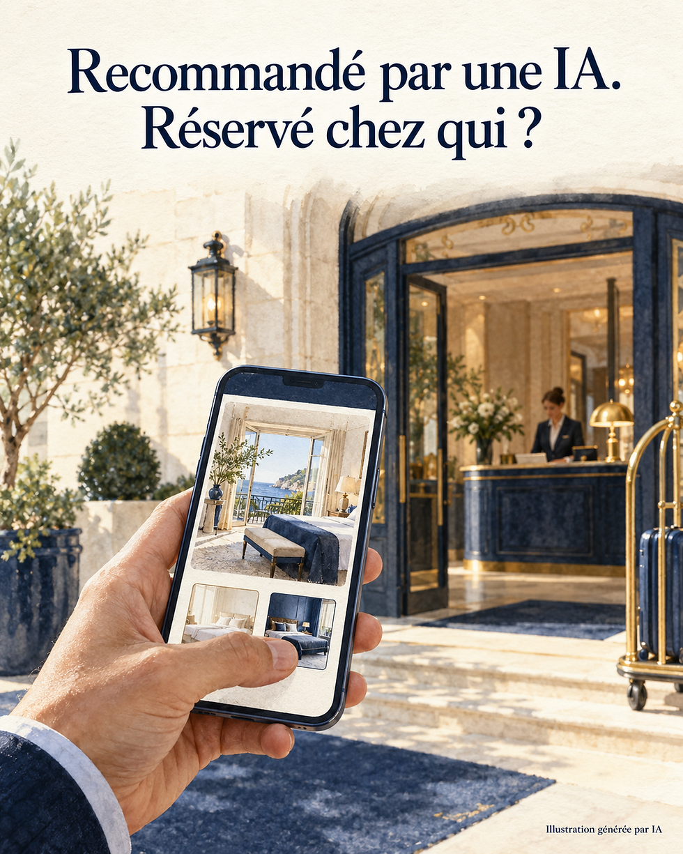 Illustration générée par IA. Recommandé par une IA. Réservé chez qui ?
