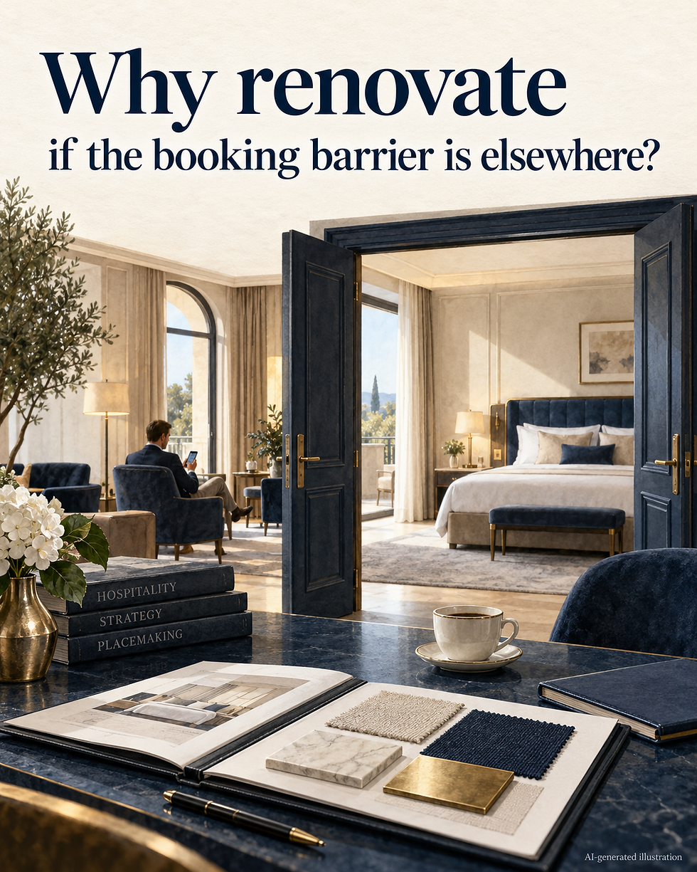 Illustration générée par IA. Why renovate if the booking barrier is elsewhere?