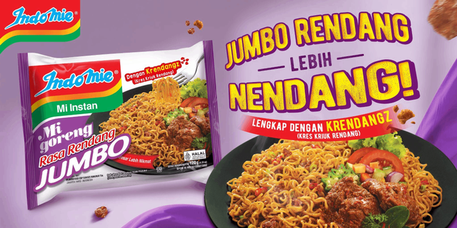 Thumbnail: Indomie Mi Goreng Rendang Jumbo 120g - Box