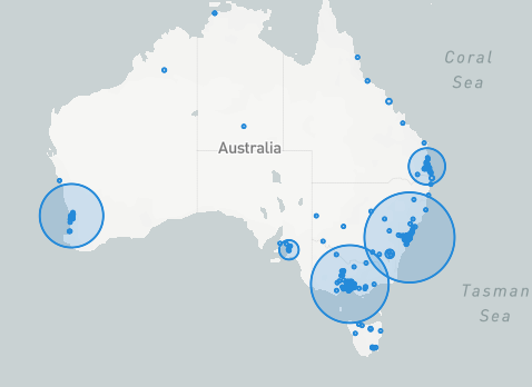 Outline of location for Users of Halal Food EST Feature