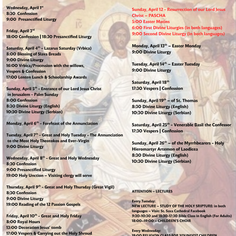 CALENDAR FOR APRIL 2026