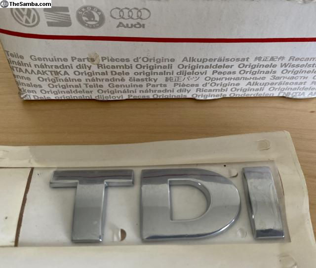 Thumbnail: VW TDI Rear Trunk Boot Badge Emblem Chrome OEM NEW