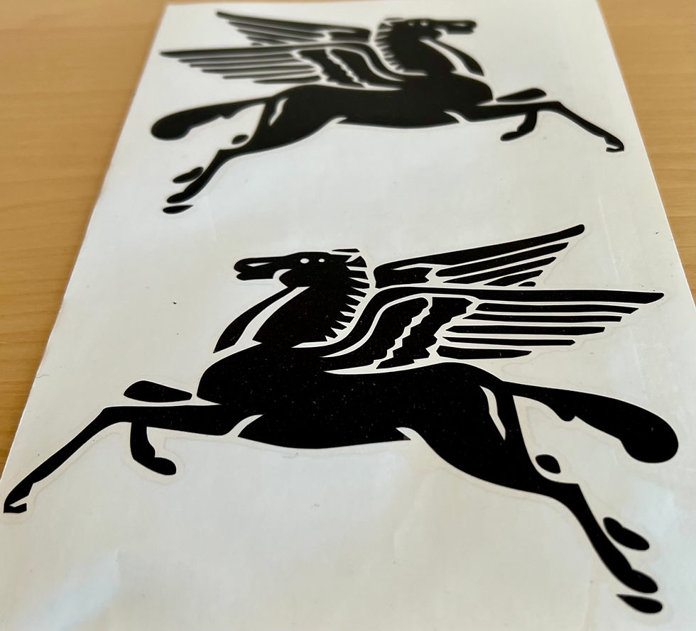 Thumbnail: PORSCHE 550 356 911 Pegasus Vintage Mobile Oil Racing Sticker Decal SET