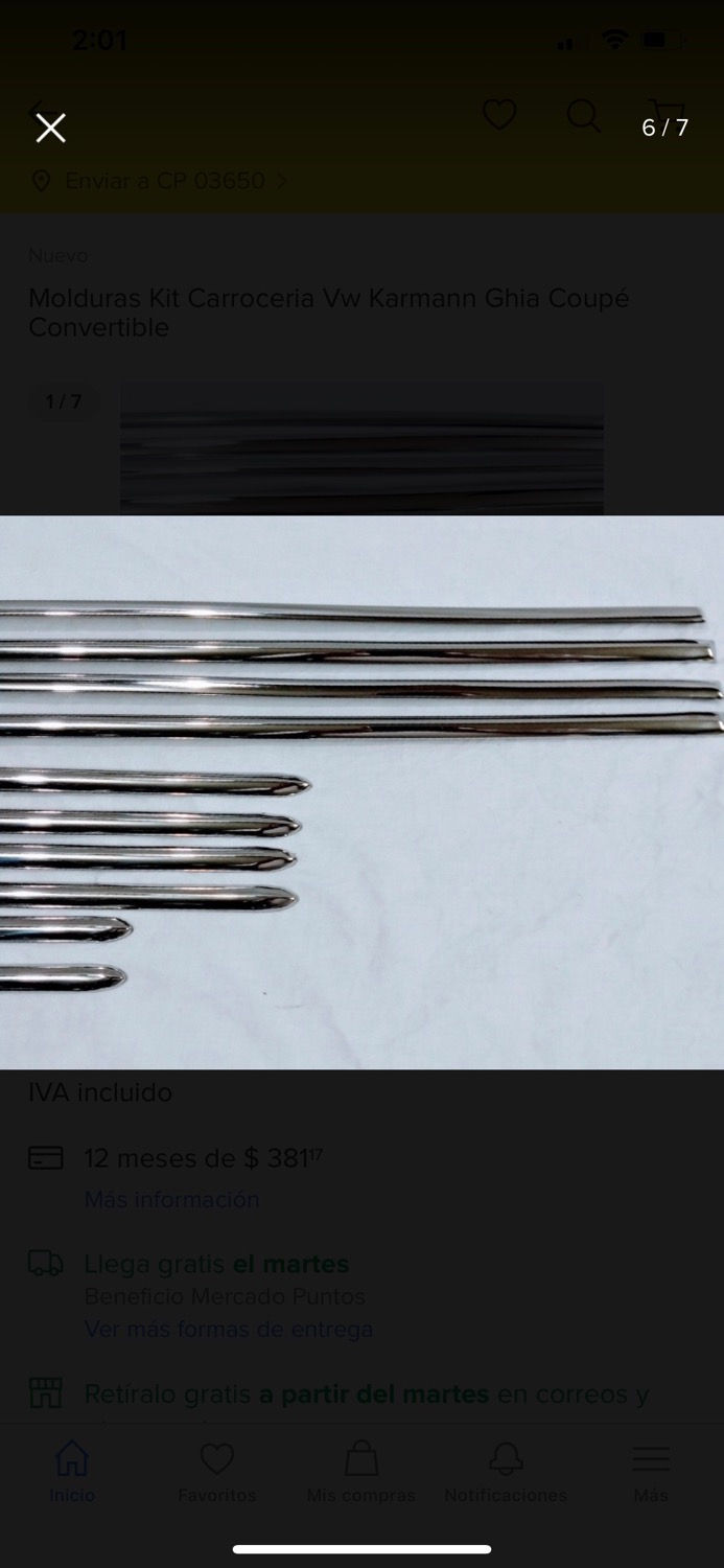 Thumbnail: VW KARMANN GHIA 60-74 STAINLESS STEEL BODY MOLDING KIT