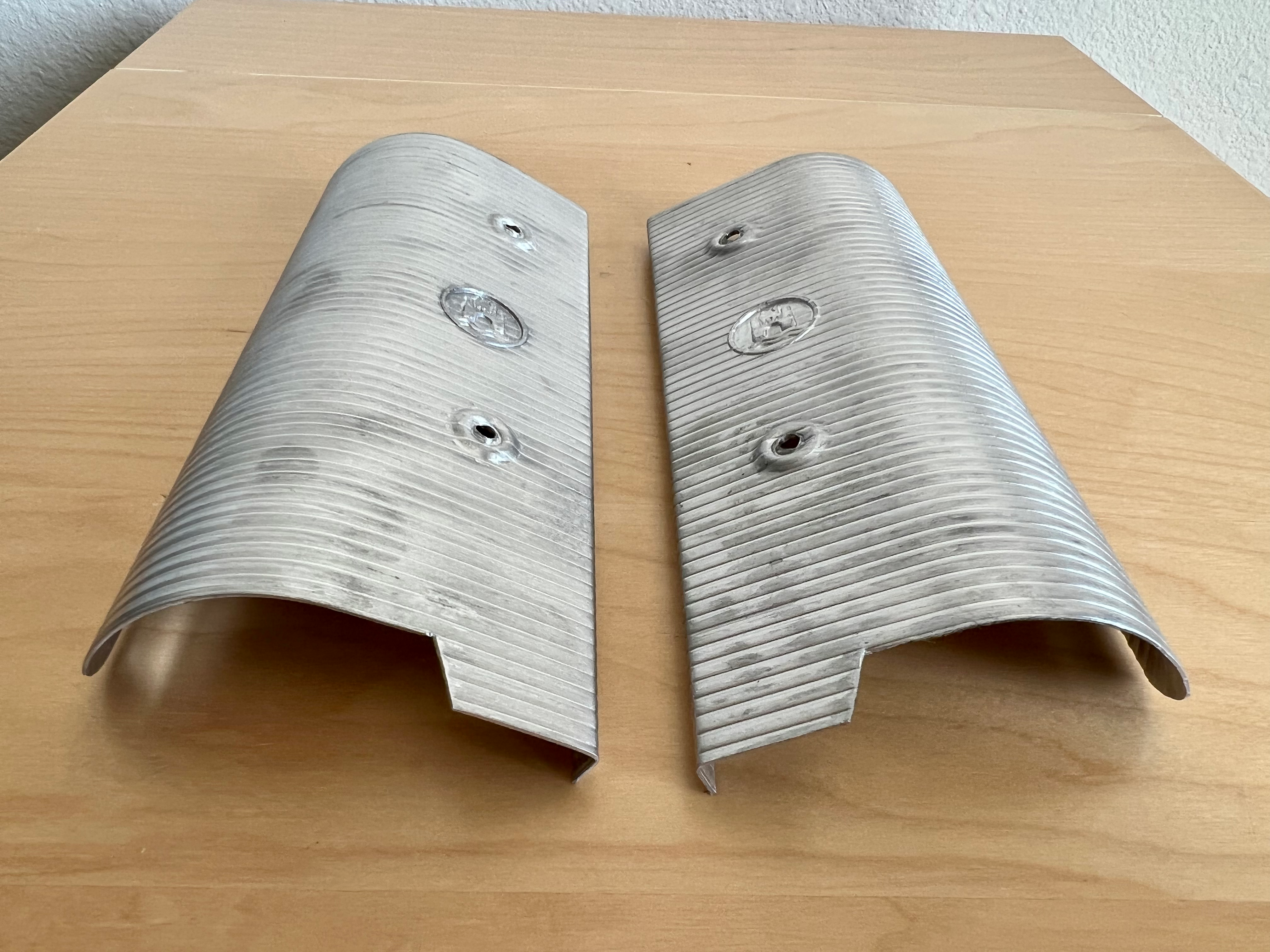 VW BUG ALUMINUM Door PILLAR Trim Interior Cover SET WOLFSBURG LOGO