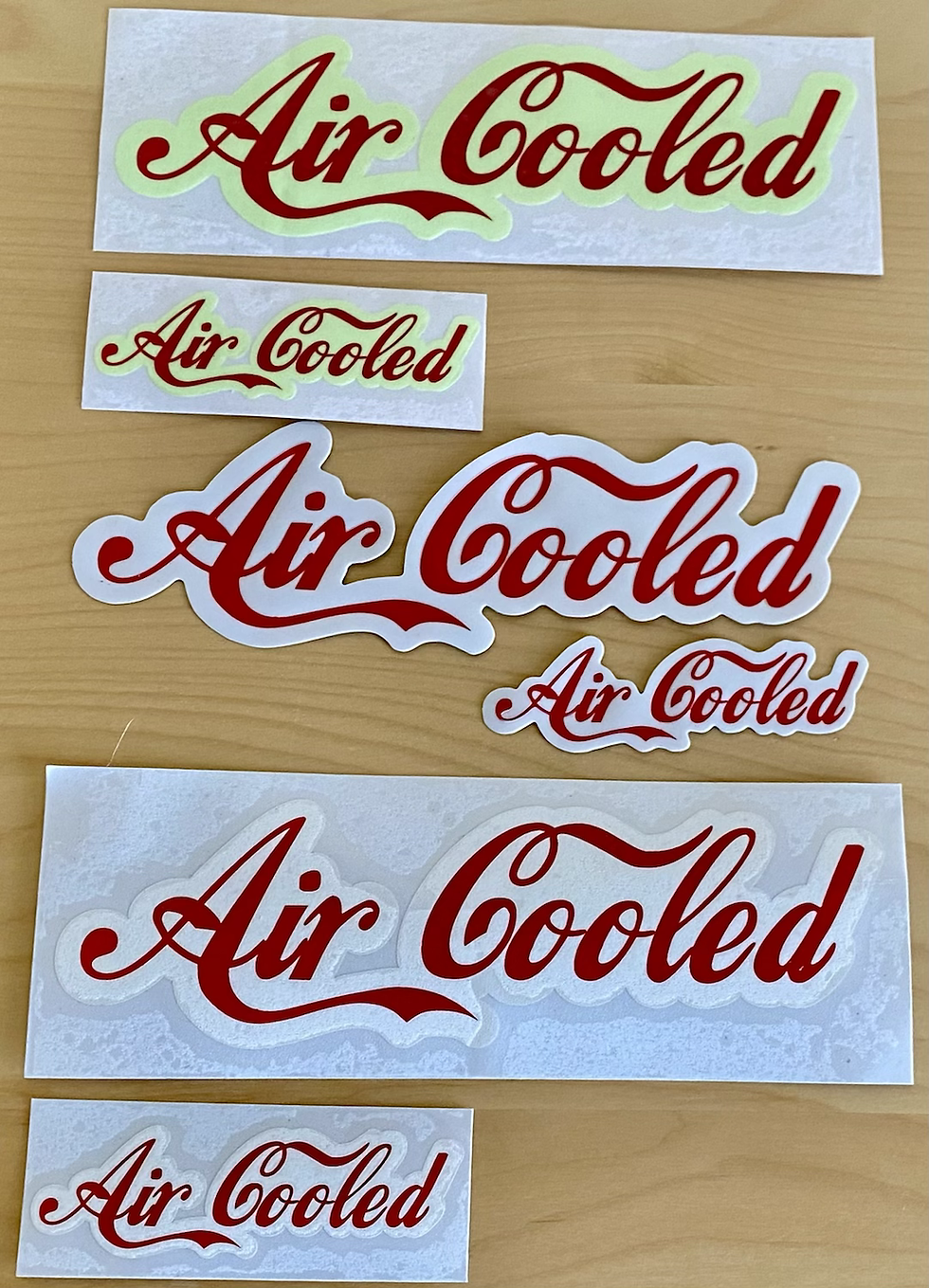 Thumbnail: VW "AIR COOLED" Decal Sticker BUS BEETLE BUG GHIA T3 THING pair