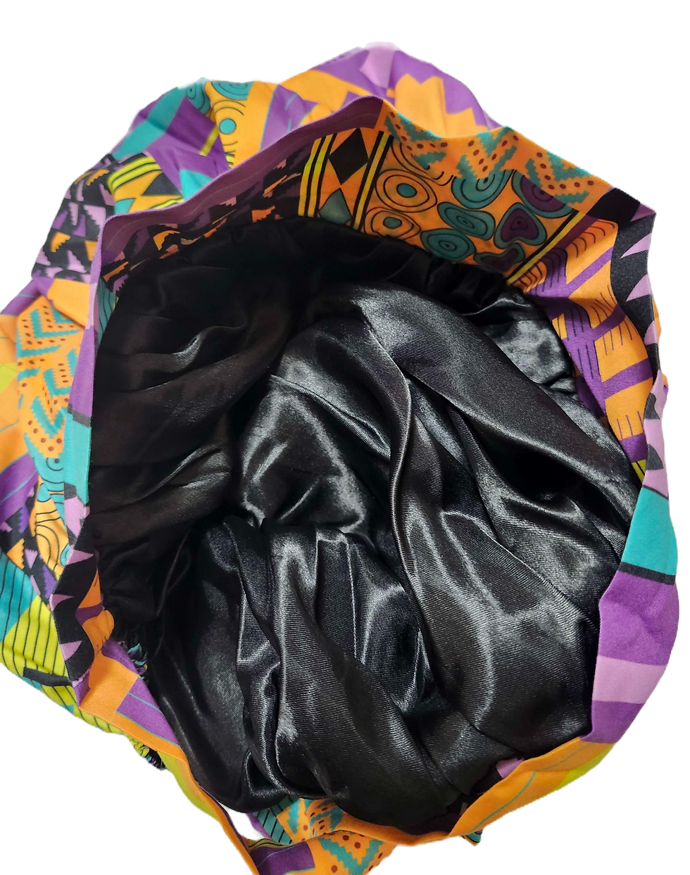 Thumbnail: Ilofab - Ankara Print Satin Lined Tie Bonnet