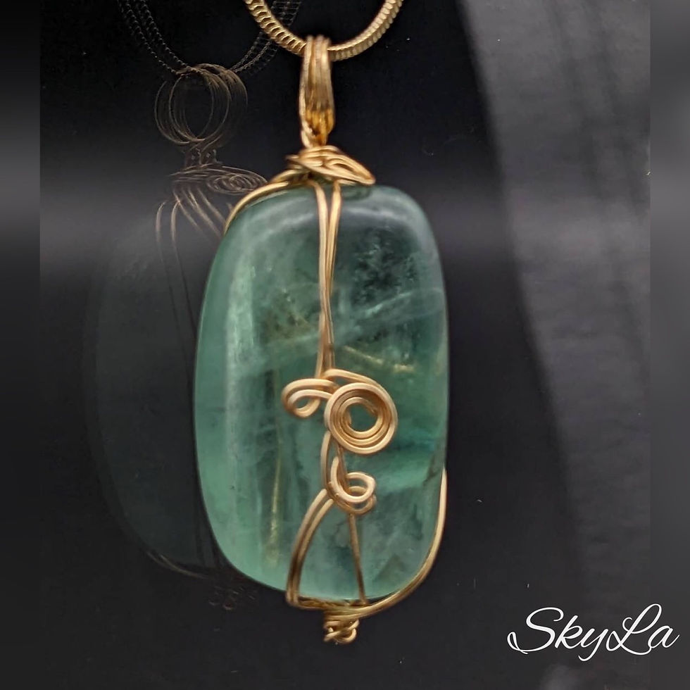 サムネイル： フローライト★ワイヤーアート★ペンダントトップ