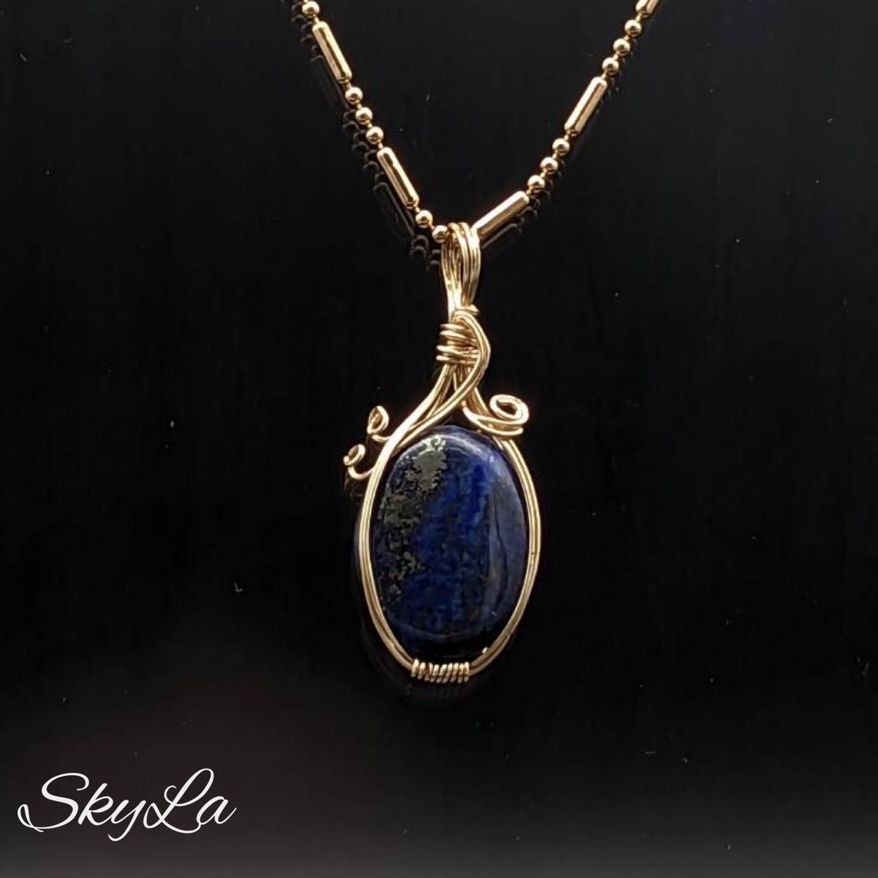 ラピスラズリ★ワイヤーアート★ペンダントトップ