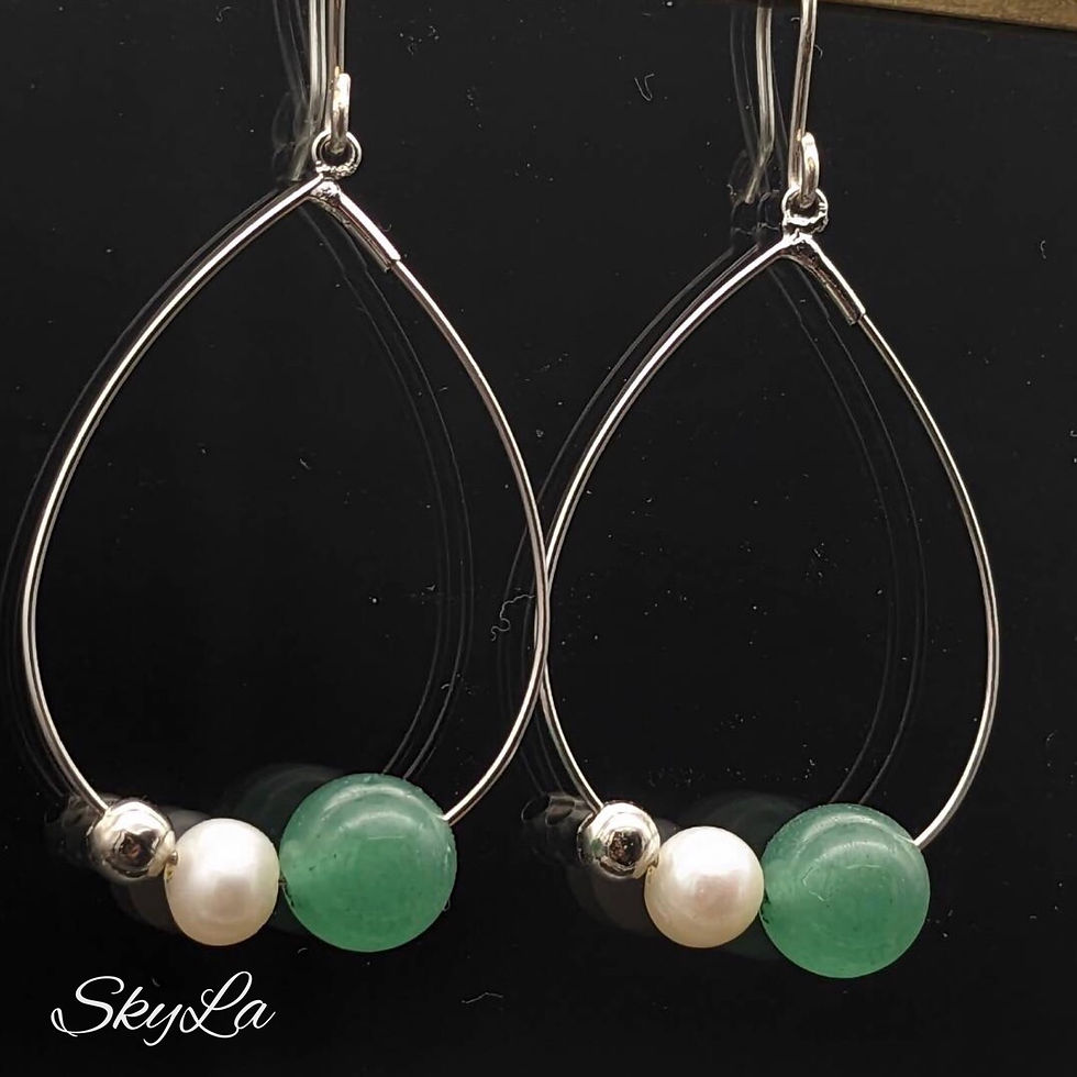 サムネイル： アベンチュリン・淡水パール★ピアス