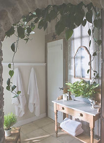 Salle de bains verte