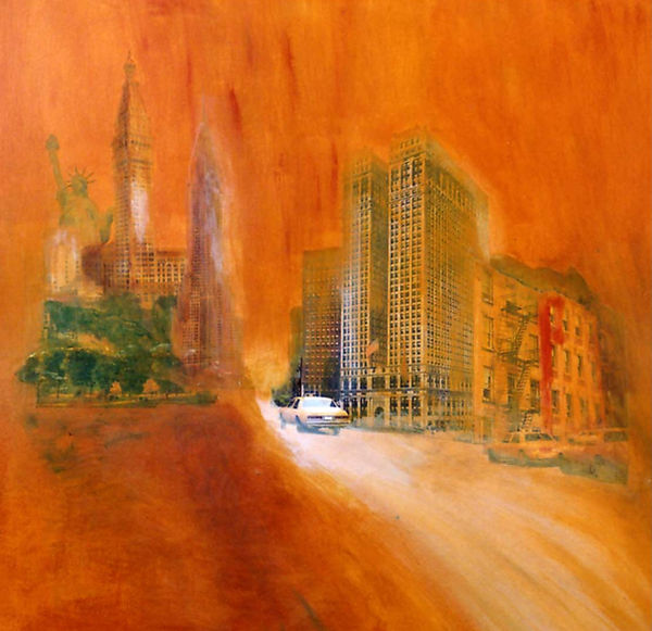 Mixed media painting New York