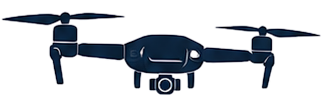 Floating drone with the word "Contact Us" underneath.