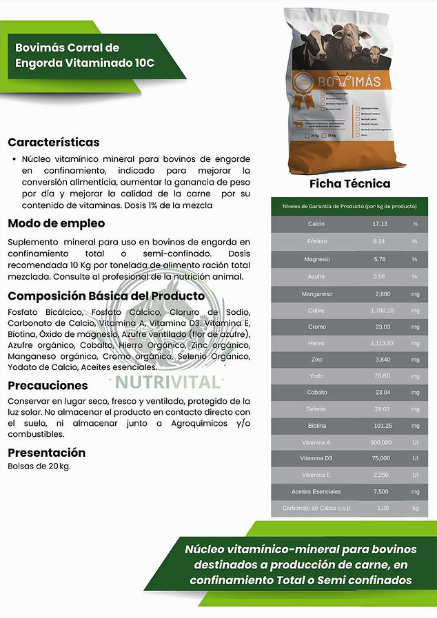 Bovimás Corral de Engorda Vitaminado 10C