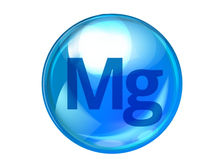 A round blue icon with a glossy, reflective effect, featuring the chemical symbol "Mg" in dark blue at the center. The symbol "Mg" represents the element magnesium in the periodic table.
