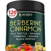Herbpy Berberine Cinnamon Capsules – advanced berberine supplement with milk thistle and turmeric for Weight Management, Immune Support, and heart health.