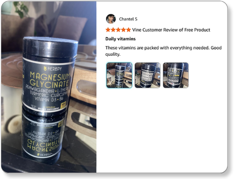Verified buyer reviews for Herbpy Magnesium Glycinate — customers highlight better sleep, calm mood, and muscle recovery with L-theanine, ashwagandha, and Vitamin D3 B6.