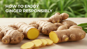Ginger root with medicine icons showing safe supplement use