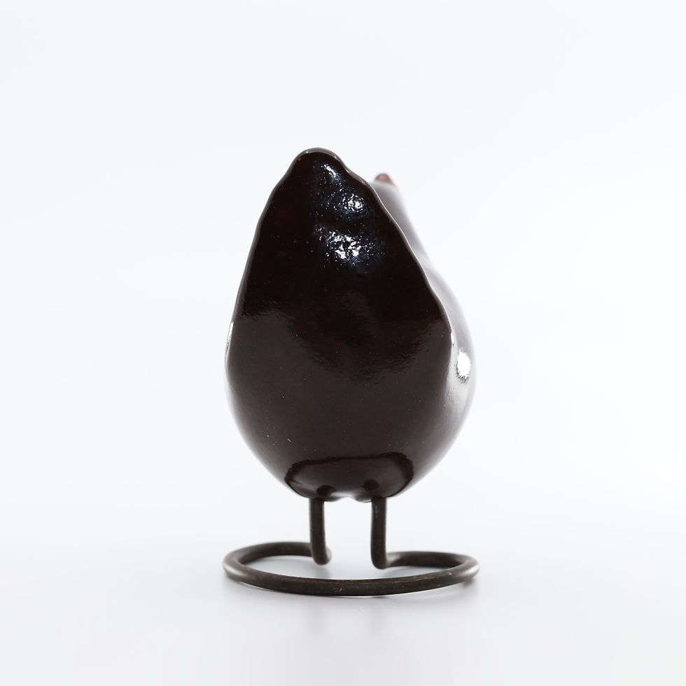 Thumbnail: JEHN CERAMIKA Handmade Brown Hen (10cm tall)