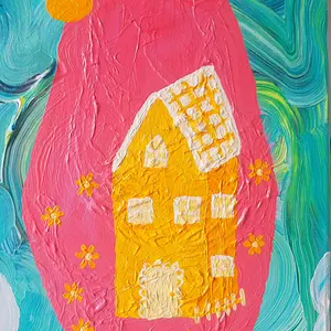 Uma casa dentro de uma semente de manga