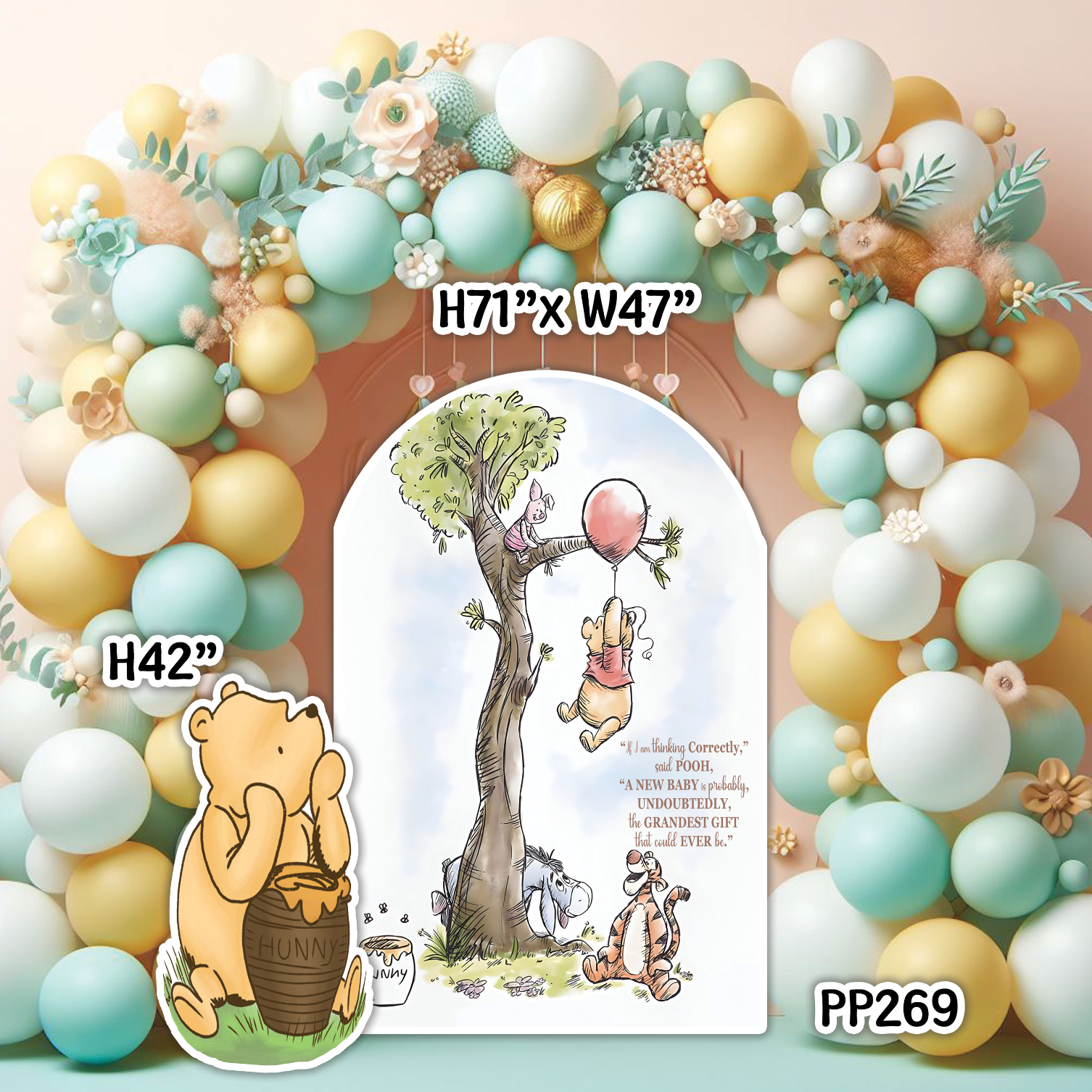 PP269 6FT Tall Panel and Winnie the Pooh Prop