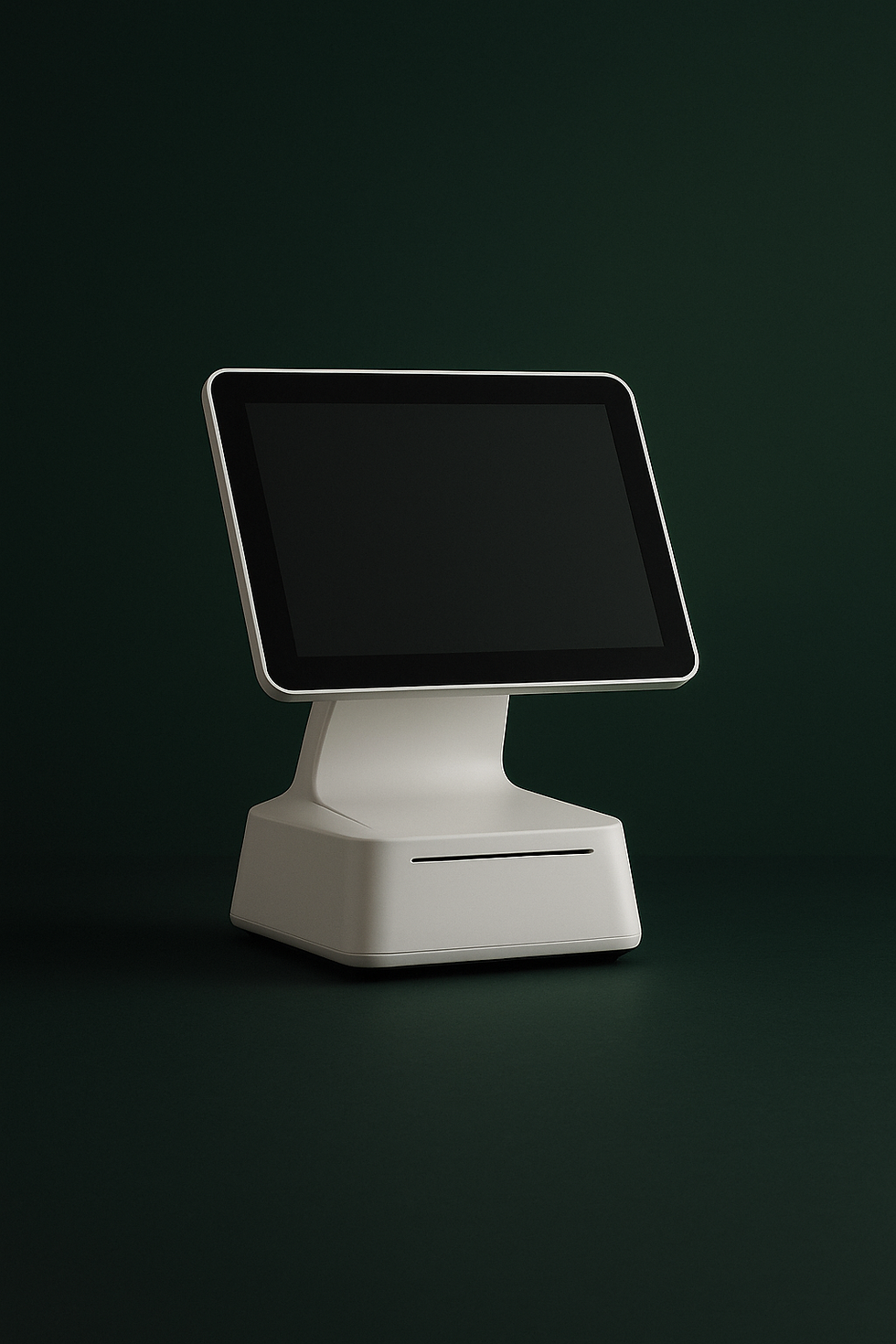 Close-up of Hiopos POS terminal with integrated customer display for cafés in NZ.