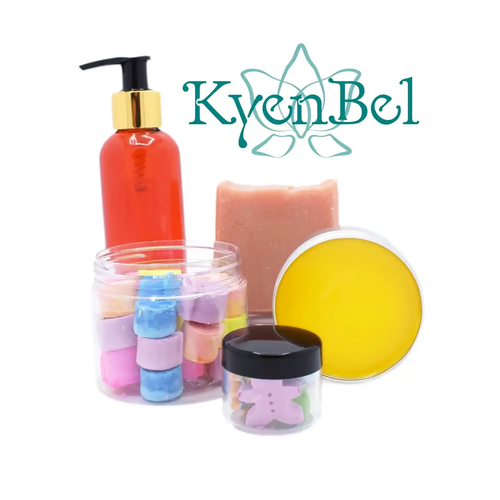 Self-care set, one shower gel, one body and face scrub, one bar of soap, and one body Nourishment.