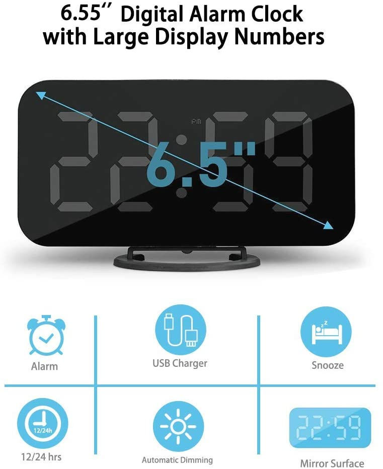 Miniatura: Digital Alarm Clock, Large 6.5"
