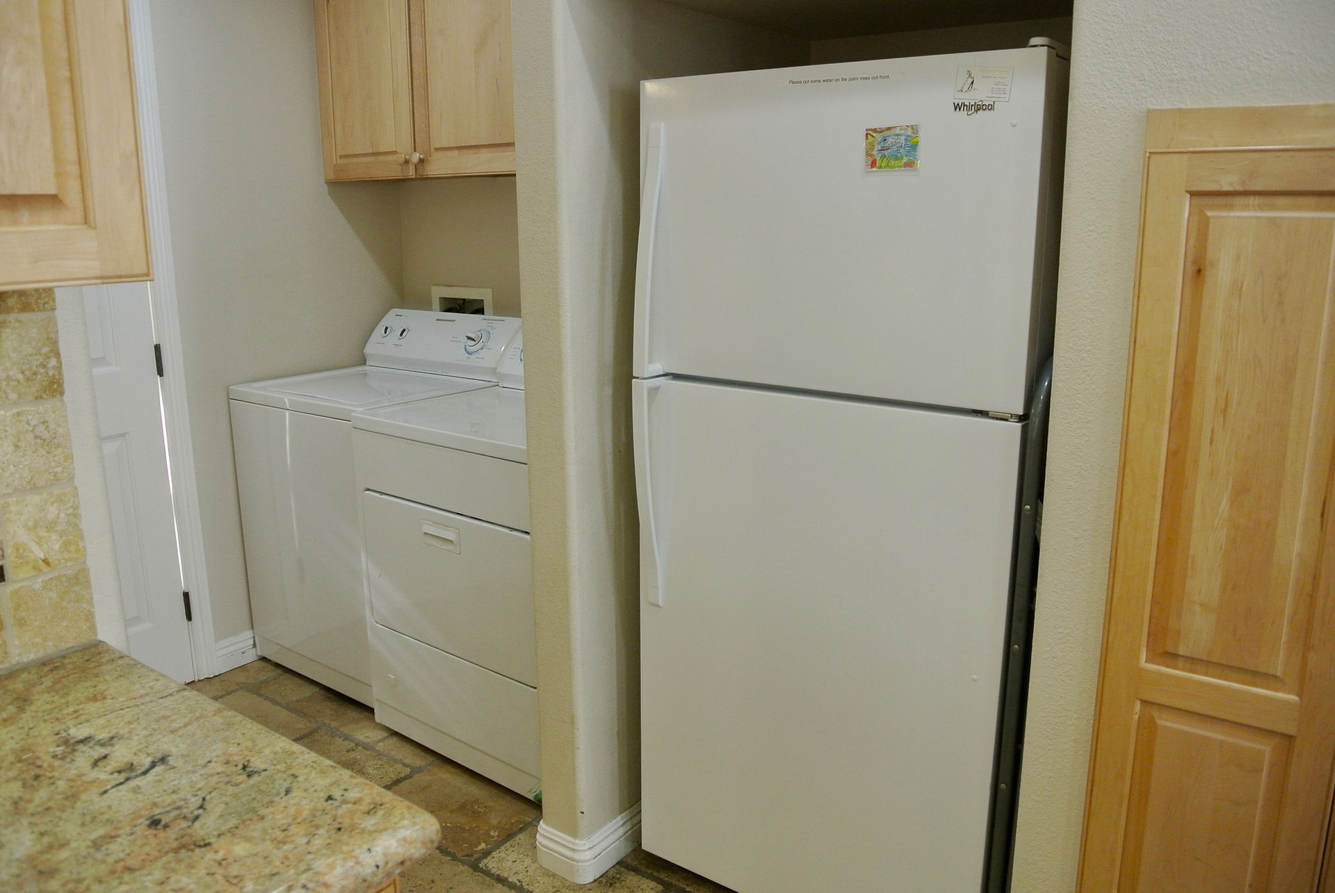 Refrigerator and laundry area