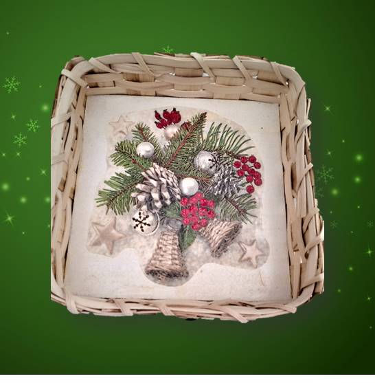 Miniatura: 34 Cestas servilleteros navideñas